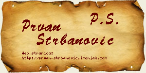 Prvan Štrbanović vizit kartica